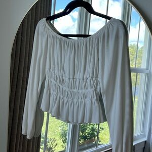 Forever 21 White Gathered Blouse